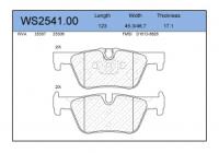 Тормозные колодки JEENICE WS254100 (зад. диск.)